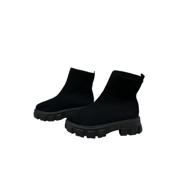 Black slip on thick sole sock boots size 41 -10 - Picture 3 of 10